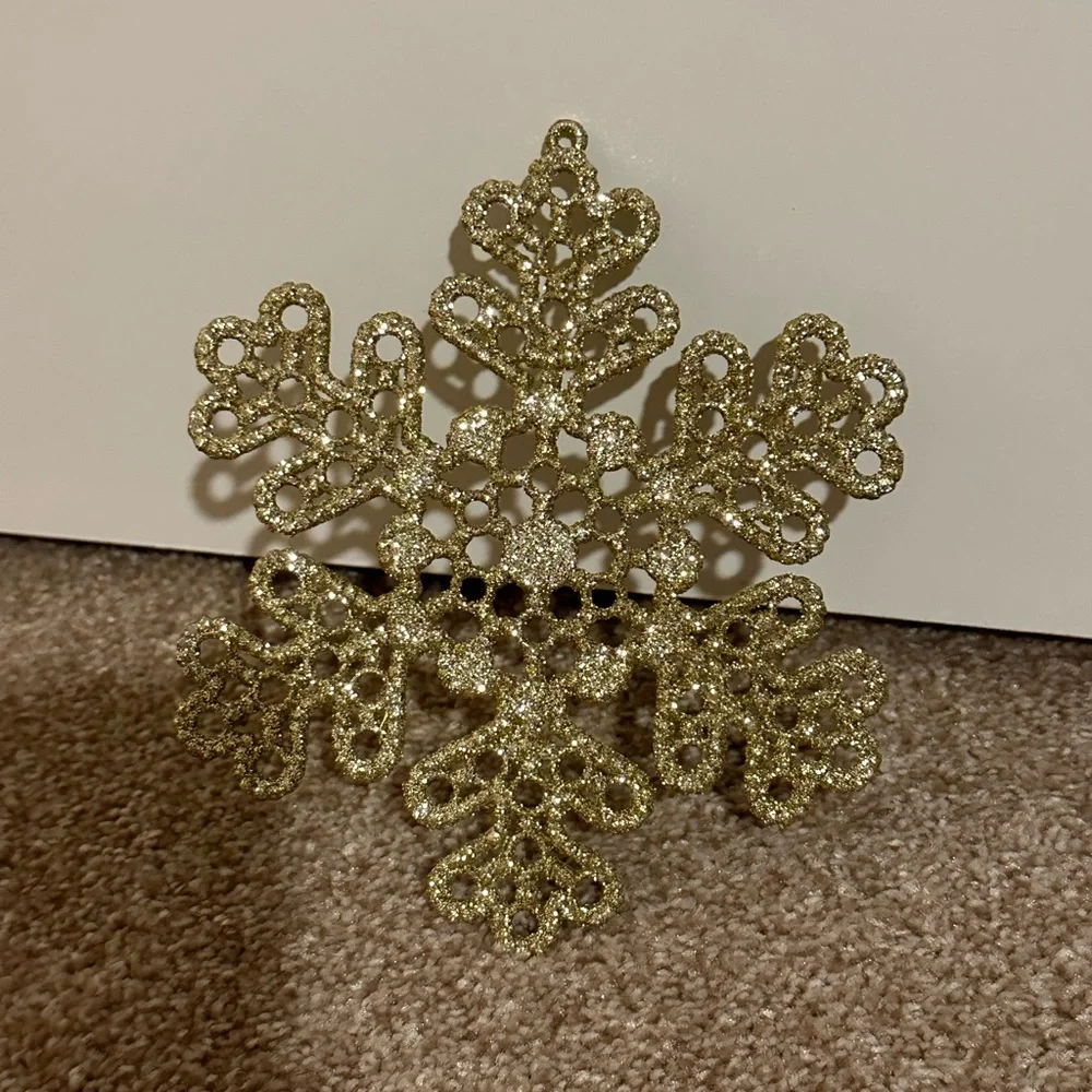 Snowflake Ornaments - (19 Total - 9 Red And 10 Gold)